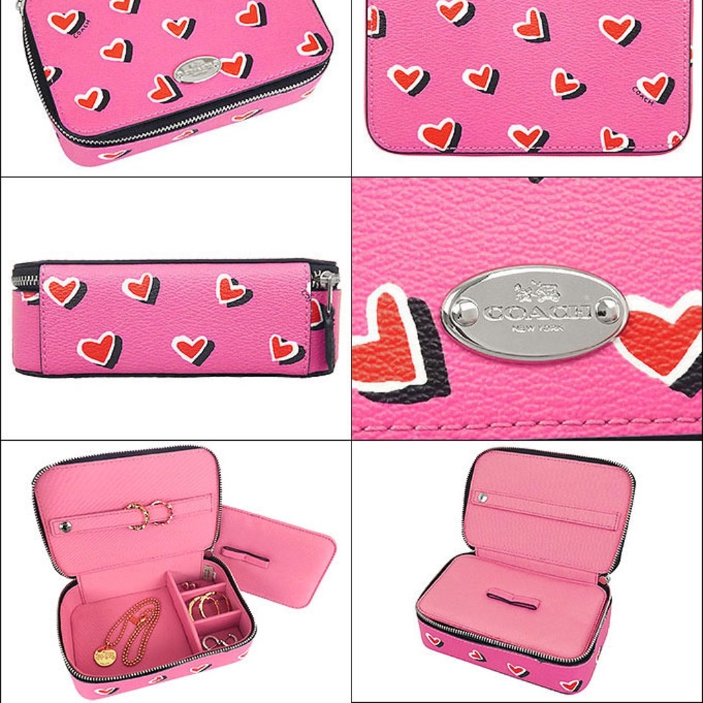 NWT Coach Leather Heart Travel Jewelry Box - Picture 4 of 8